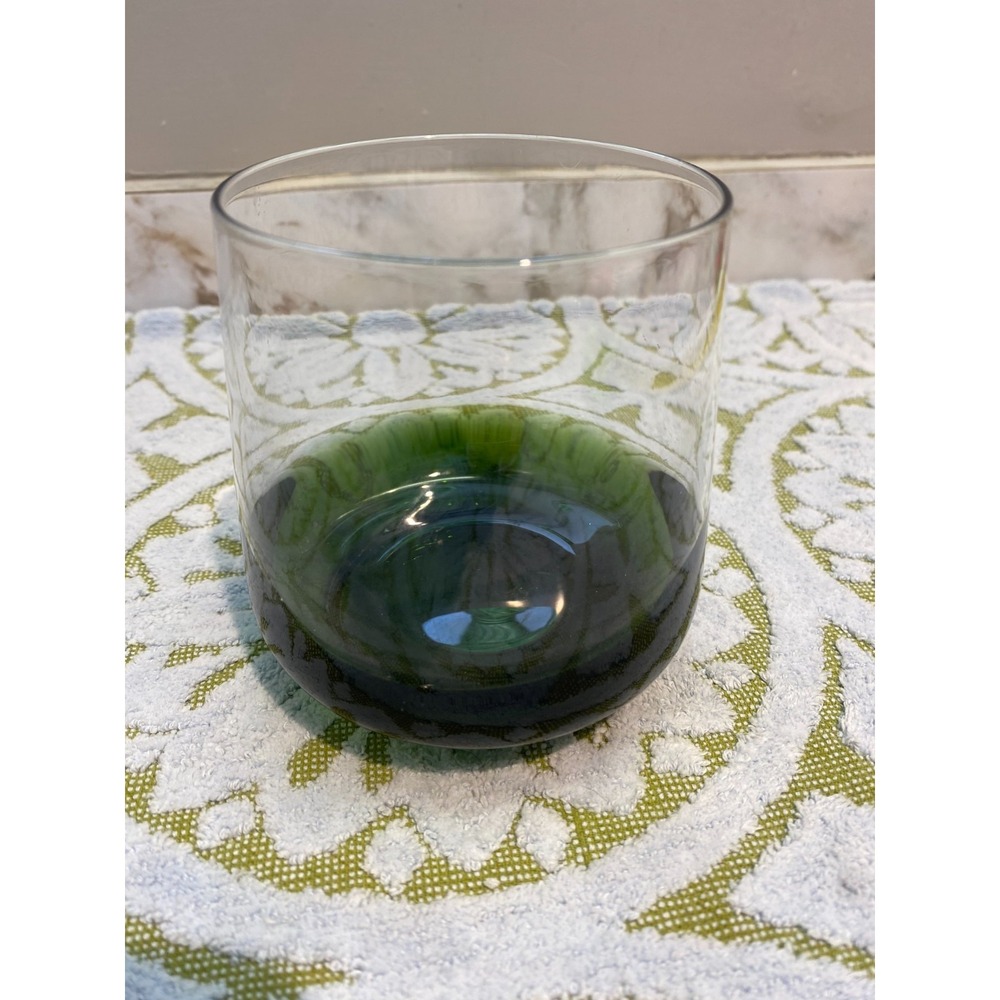Pier 1 Elemental Green To Clear RETIRED  4" Low-ball Glass Tumbler EUC! RARE!
